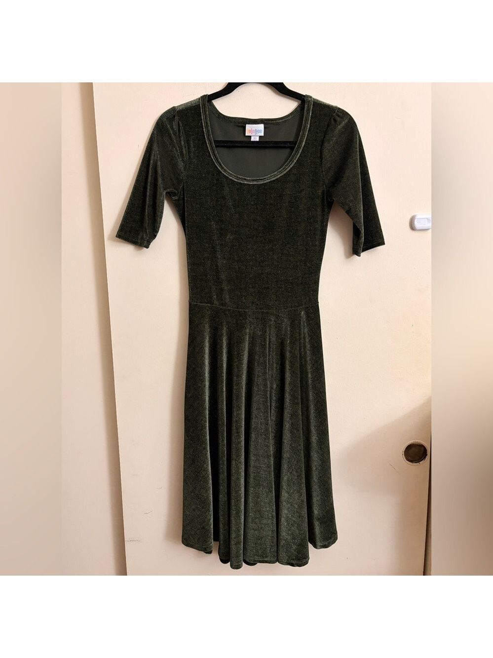 LulaRoe Green Velvet Midi Dress Size XS